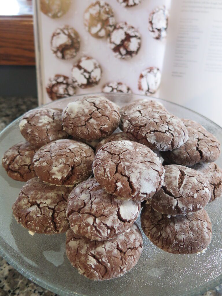 Chocolate crinkle cookie compared to recipe book