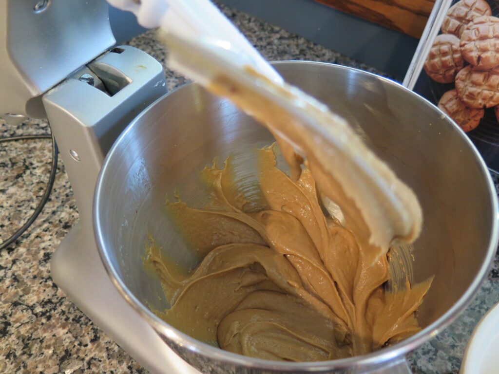 Peanut Butter Cookies Wet ingredients after mixing