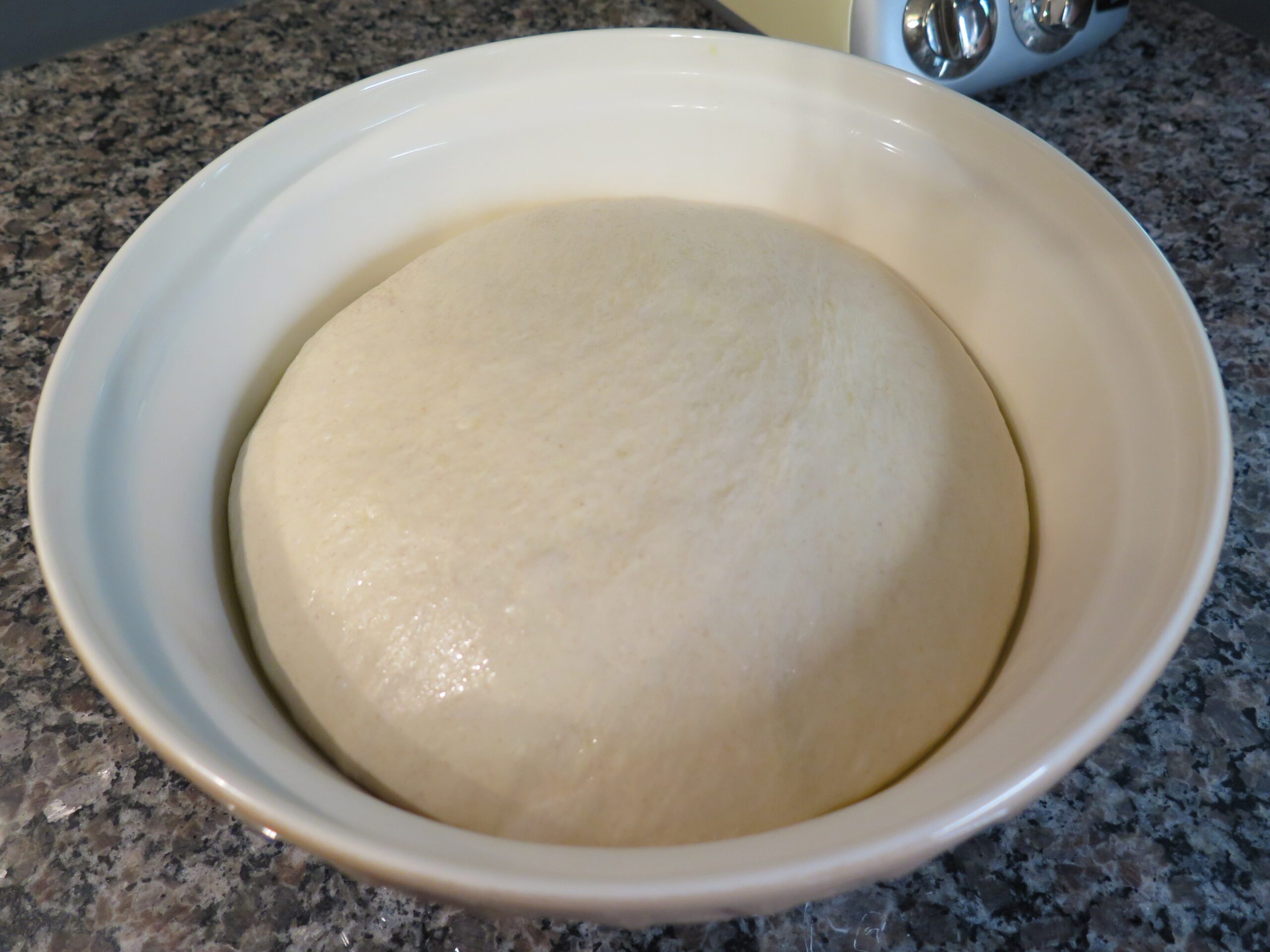 bread dough after 1 hour of proofing