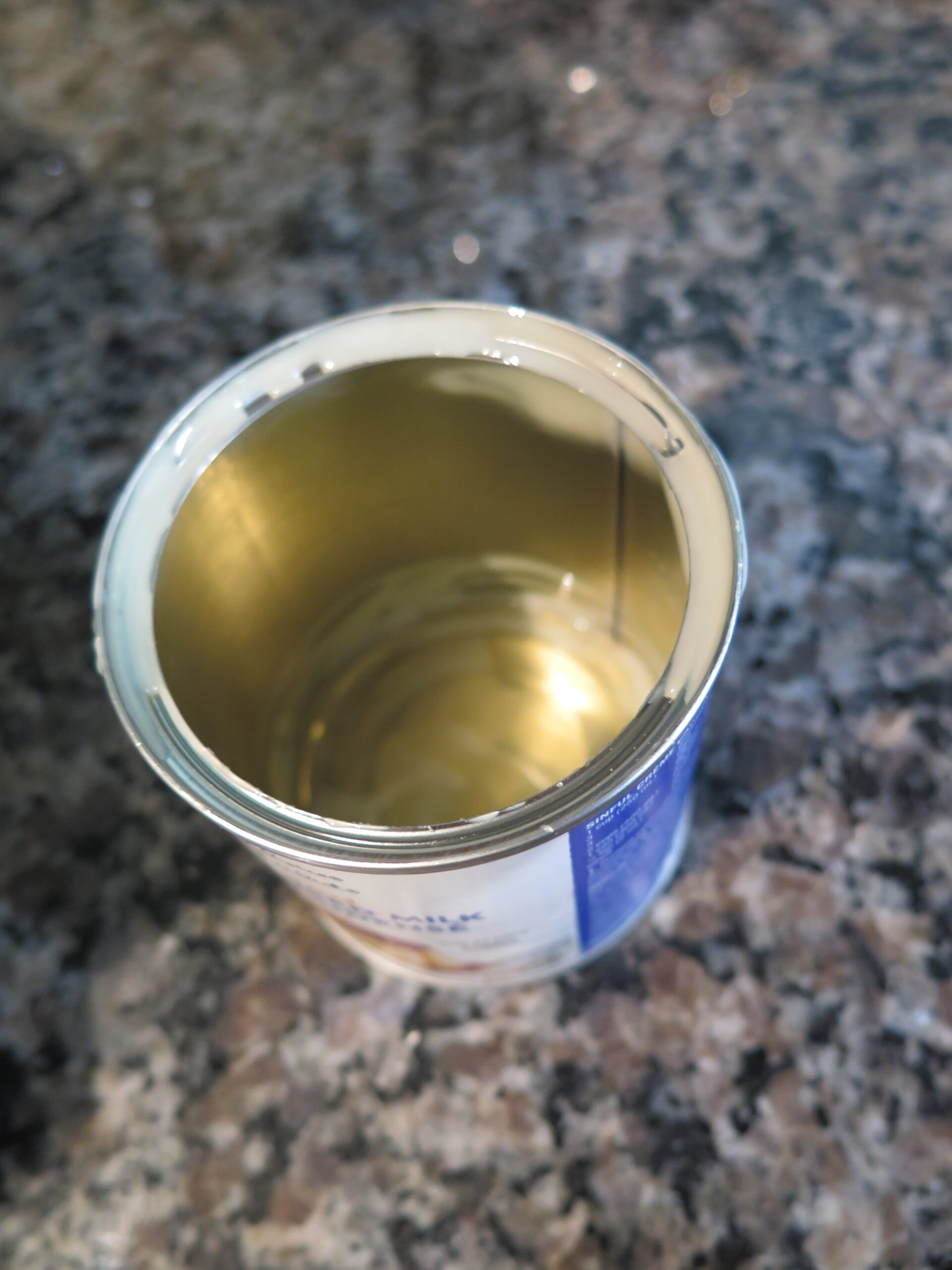 empty can of sweetened condensed milk