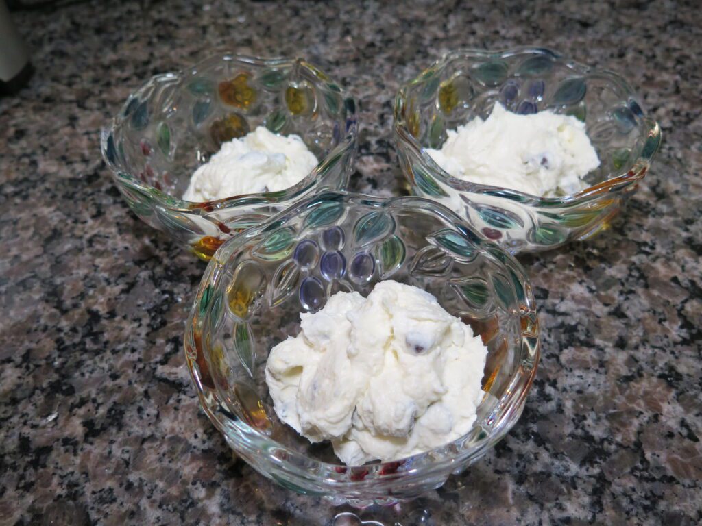 cannoli dip in nice glass bowls