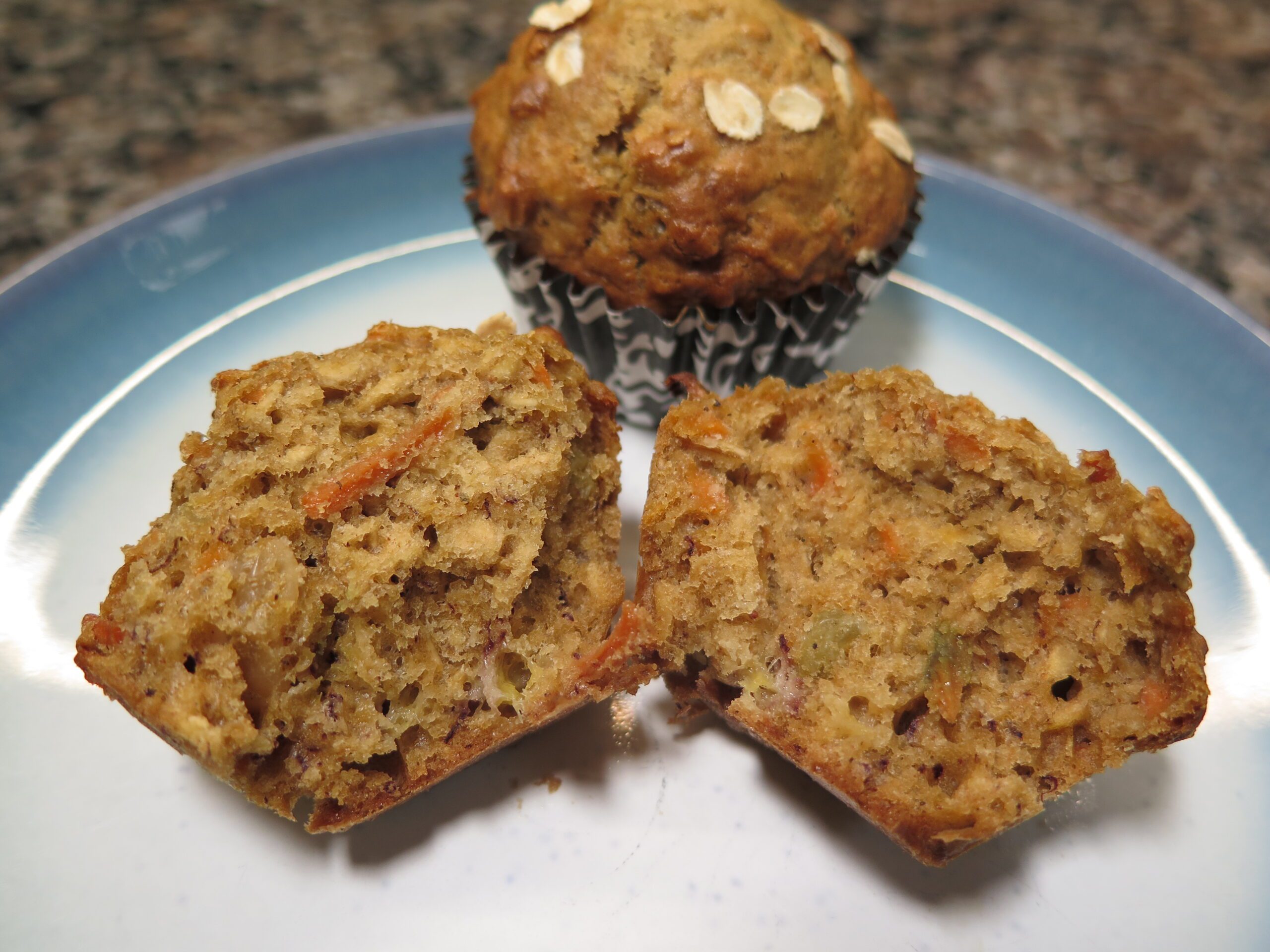 Healthy morning muffins - split open