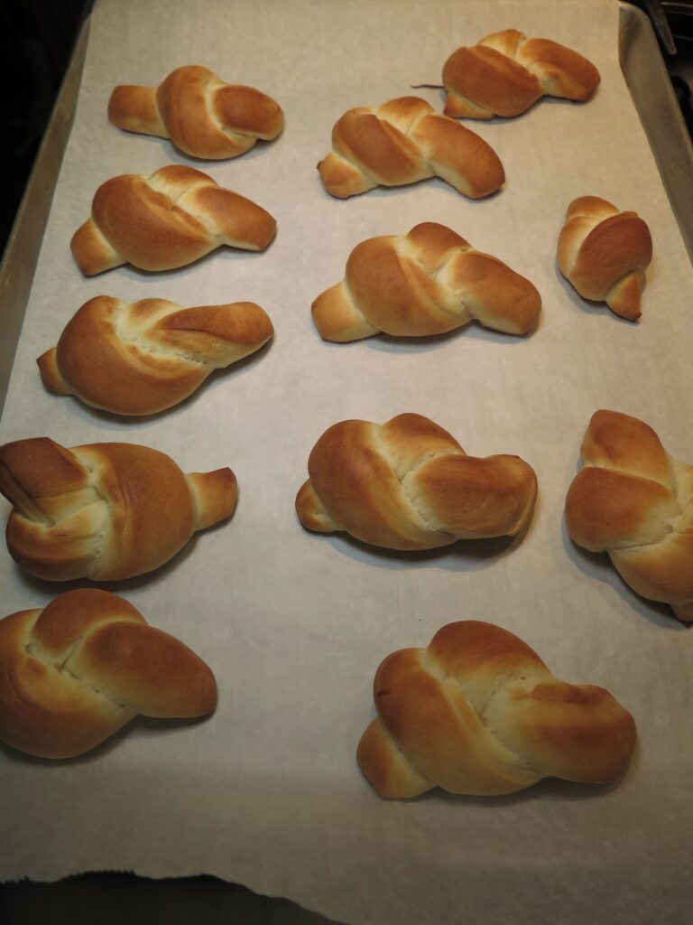 Orange bowknots fresh from the oven