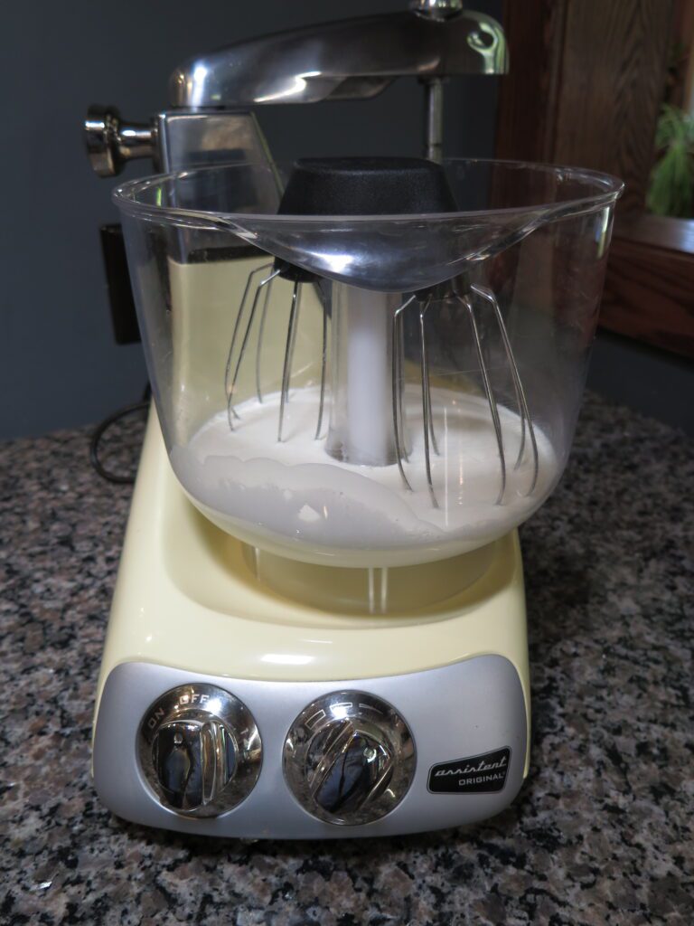 Whipped cream into ankarsrum mixer
