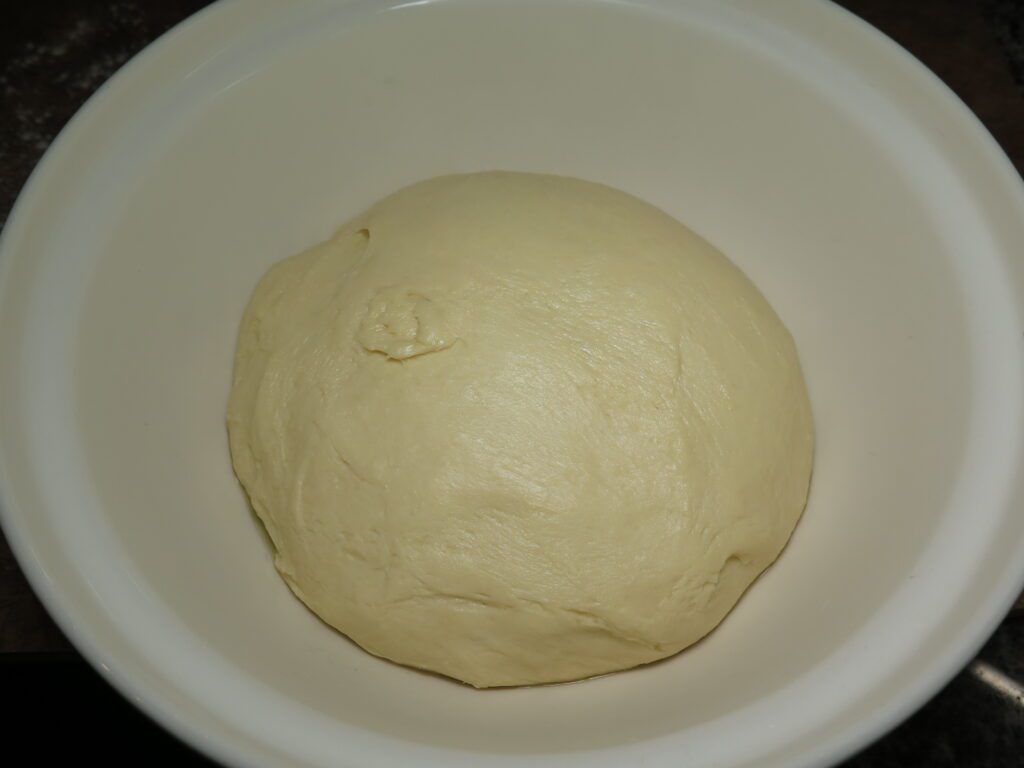 Swedish cardamom bun dough after rising for 1 1/2 hours