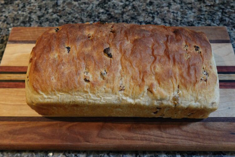 Loaf of cinnamon raisin bread
