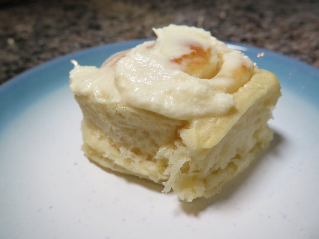 Lemon Roll with lemon cream cheese frosting